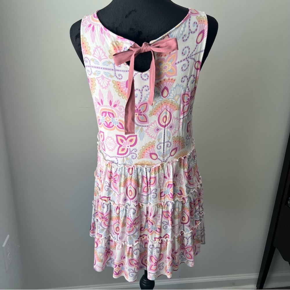 Matilda Jane White Tunic with Pink, Yellow & Lavender Paisley - Picture 3 of 6